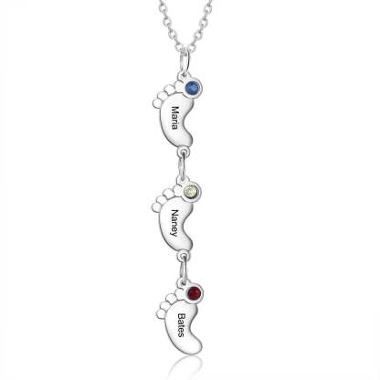 Customize Birthstones Engraved Pendant-Florence Scovel