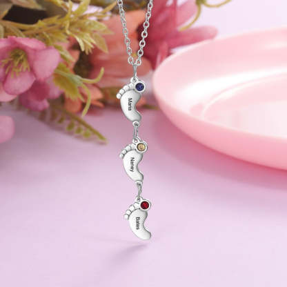 Customize Birthstones Engraved Pendant-Florence Scovel