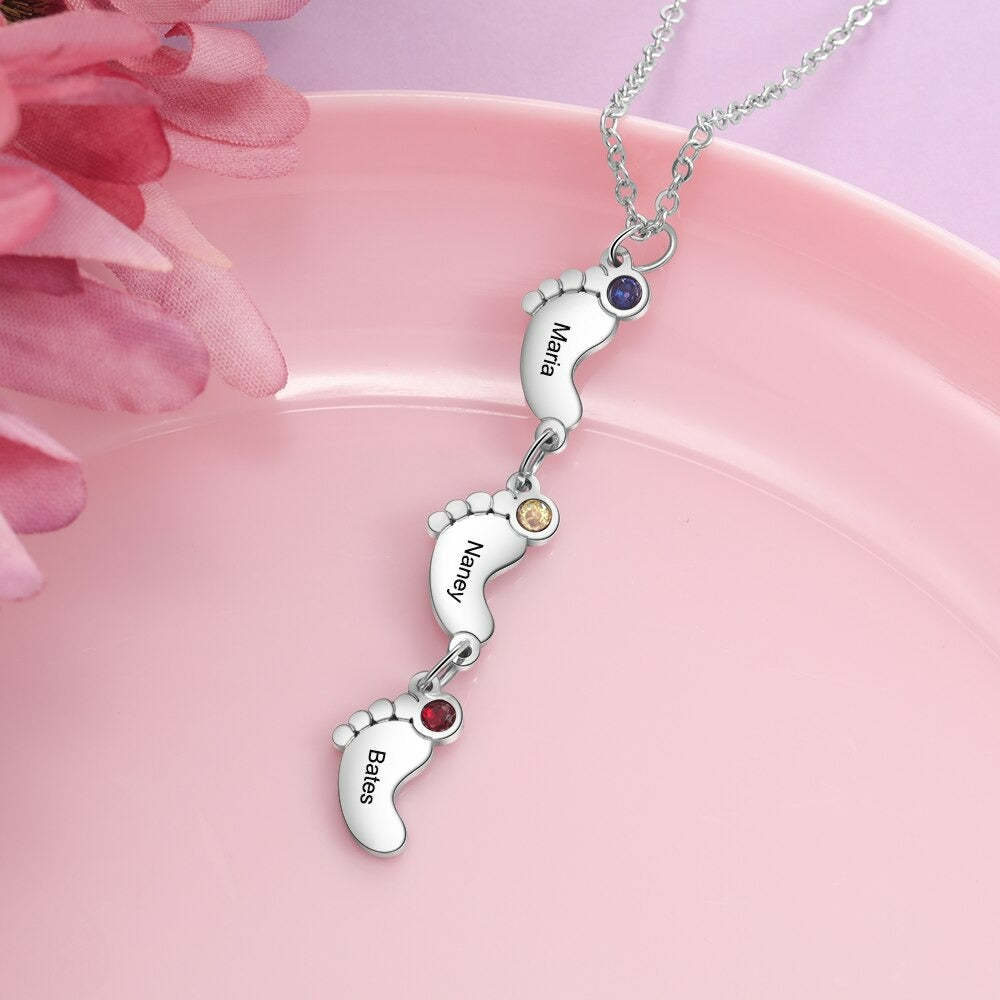 Customize Birthstones Engraved Pendant-Florence Scovel