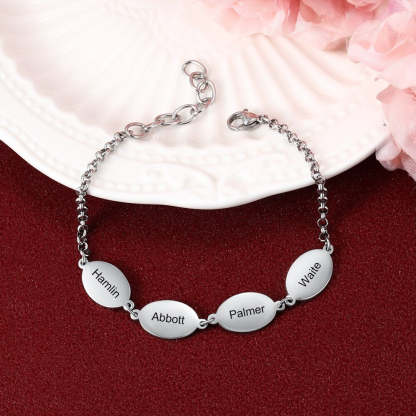 Personalized Oval Design 4 Names Chain Bracelets-Florence Scovel