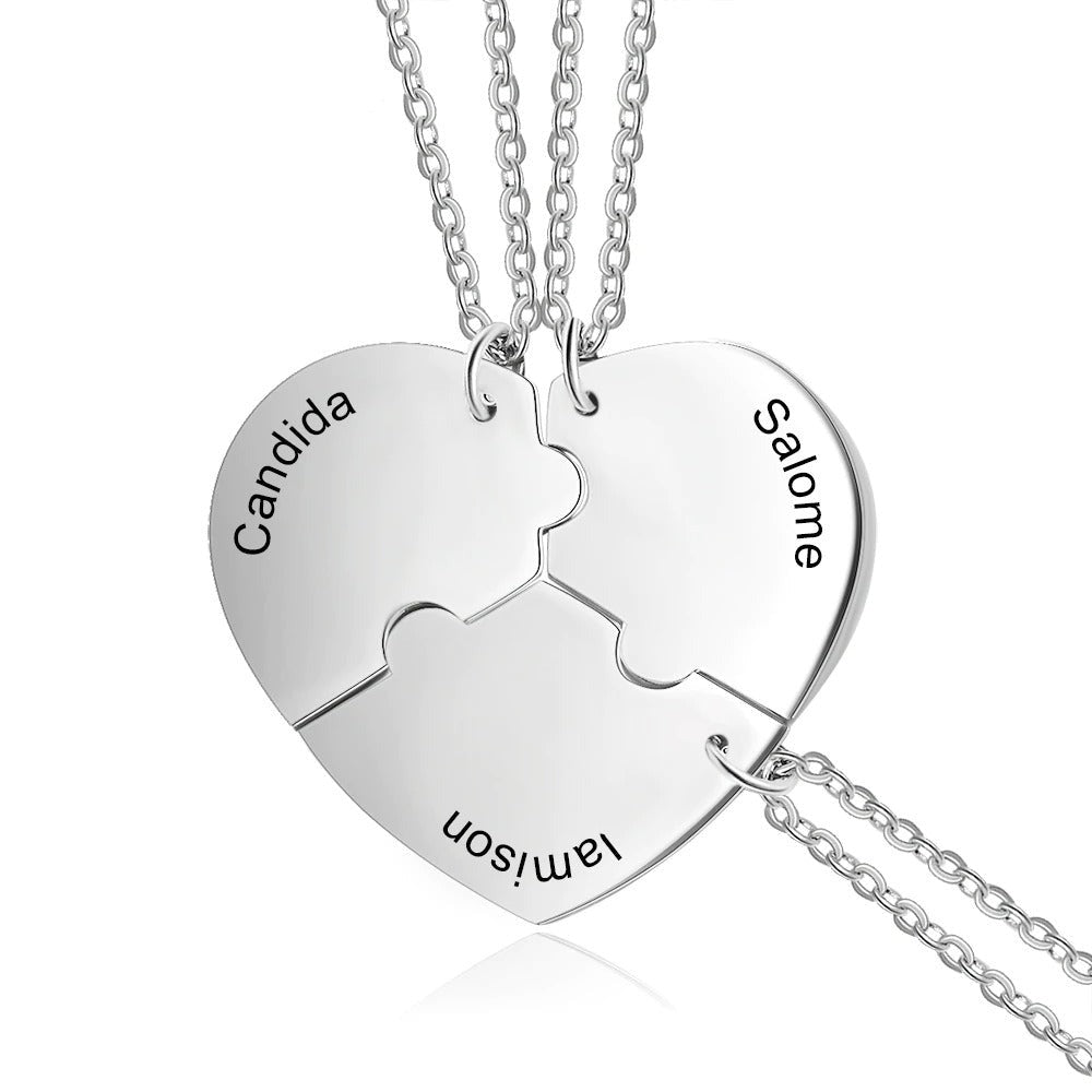 Personalized Stainless Steel 3 Names Engraved Necklace-Florence Scovel