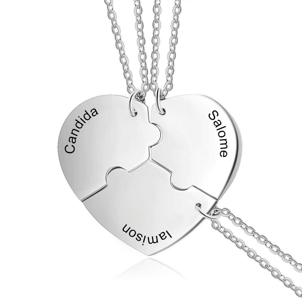 Personalized Stainless Steel 3 Names Engraved Necklace-Florence Scovel