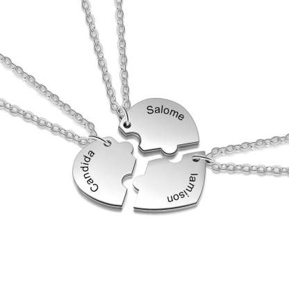 Personalized Stainless Steel 3 Names Engraved Necklace-Florence Scovel