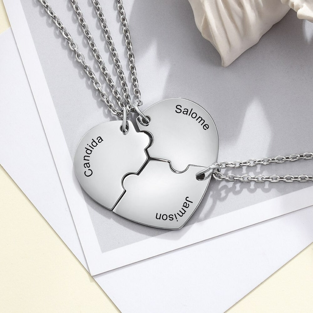 Personalized Stainless Steel 3 Names Engraved Necklace-Florence Scovel