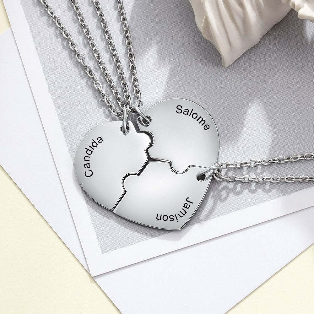 Personalized Stainless Steel 3 Names Engraved Necklace-Florence Scovel