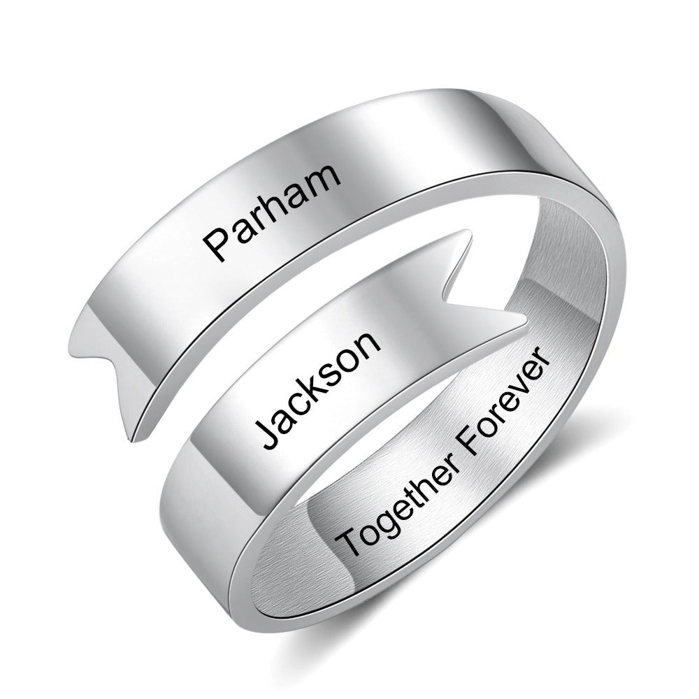 Stainless Steel Resizable Name Ring For Women-Florence Scovel