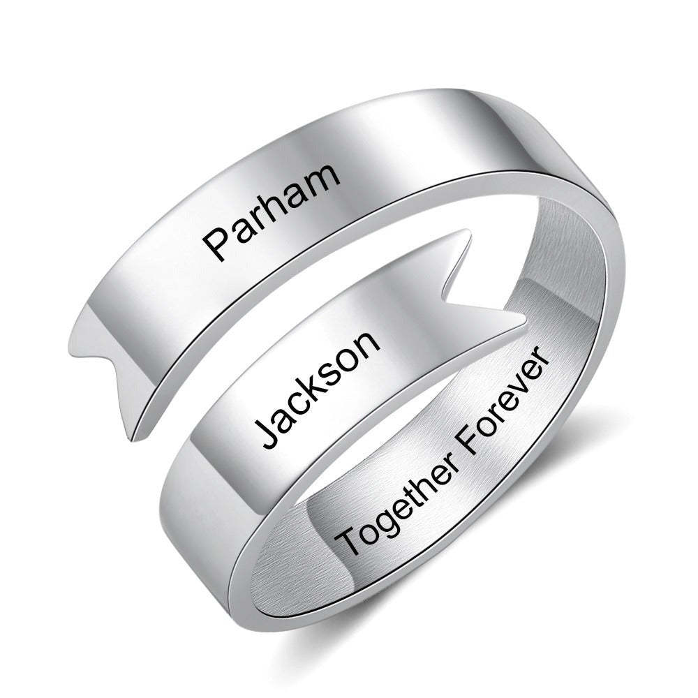 Stainless Steel Resizable Name Ring For Women-Florence Scovel