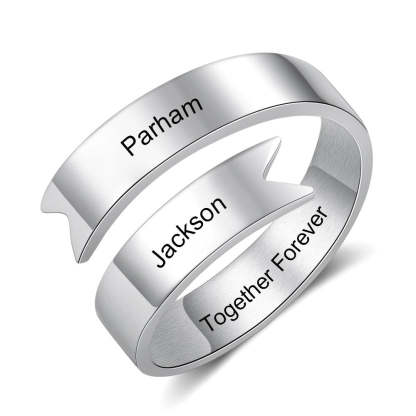 Stainless Steel Resizable Name Ring For Women-Florence Scovel