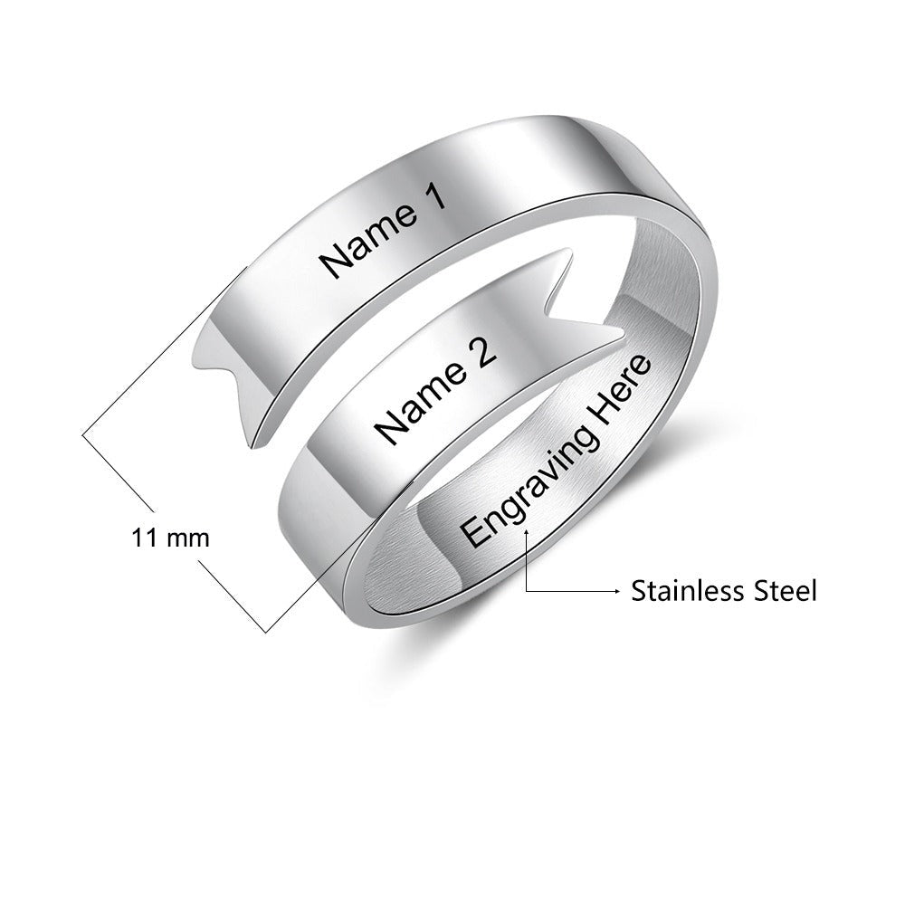 Stainless Steel Resizable Name Ring For Women-Florence Scovel