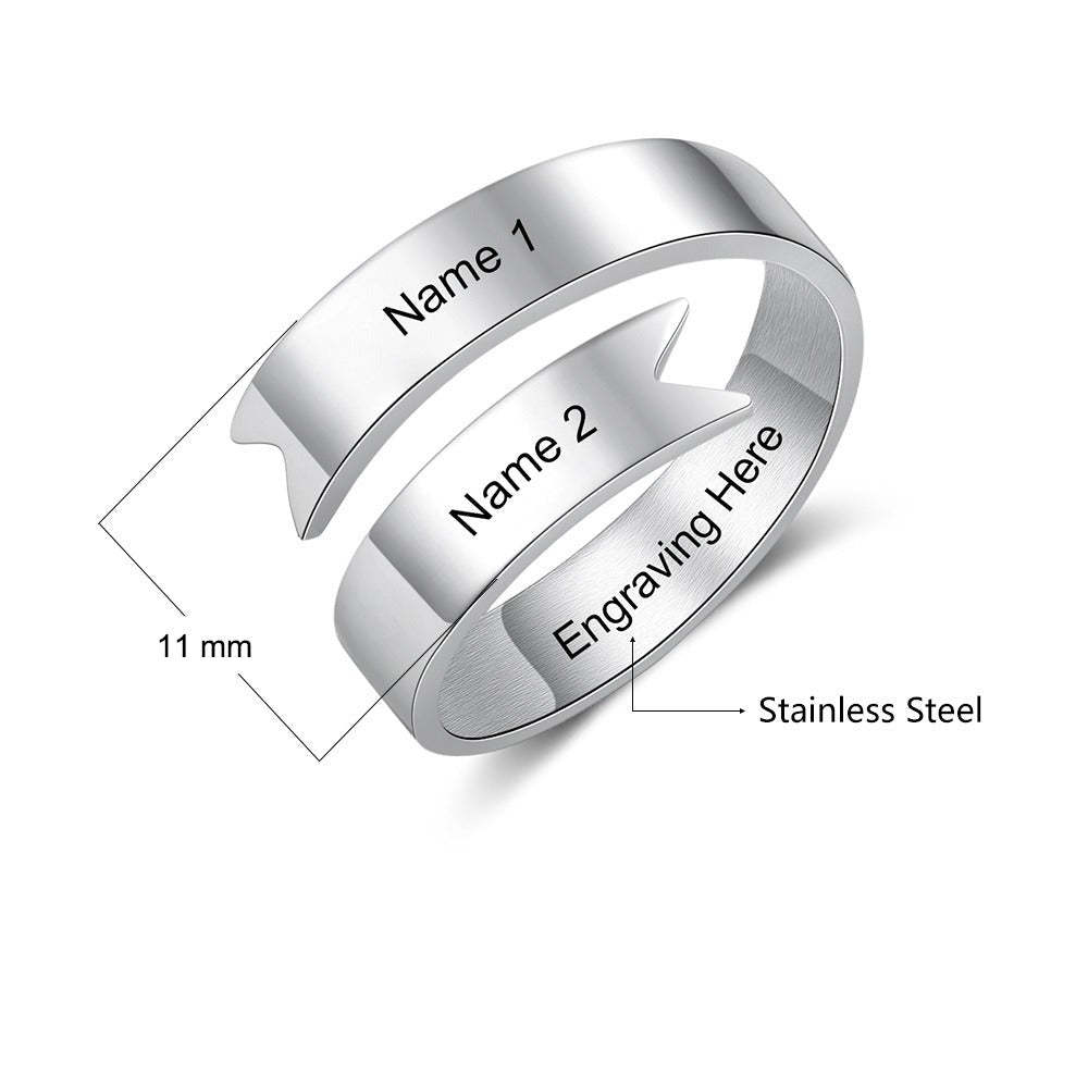 Stainless Steel Resizable Name Ring For Women-Florence Scovel