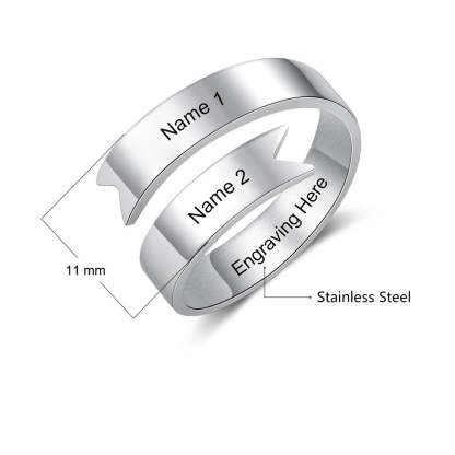 Stainless Steel Resizable Name Ring For Women-Florence Scovel