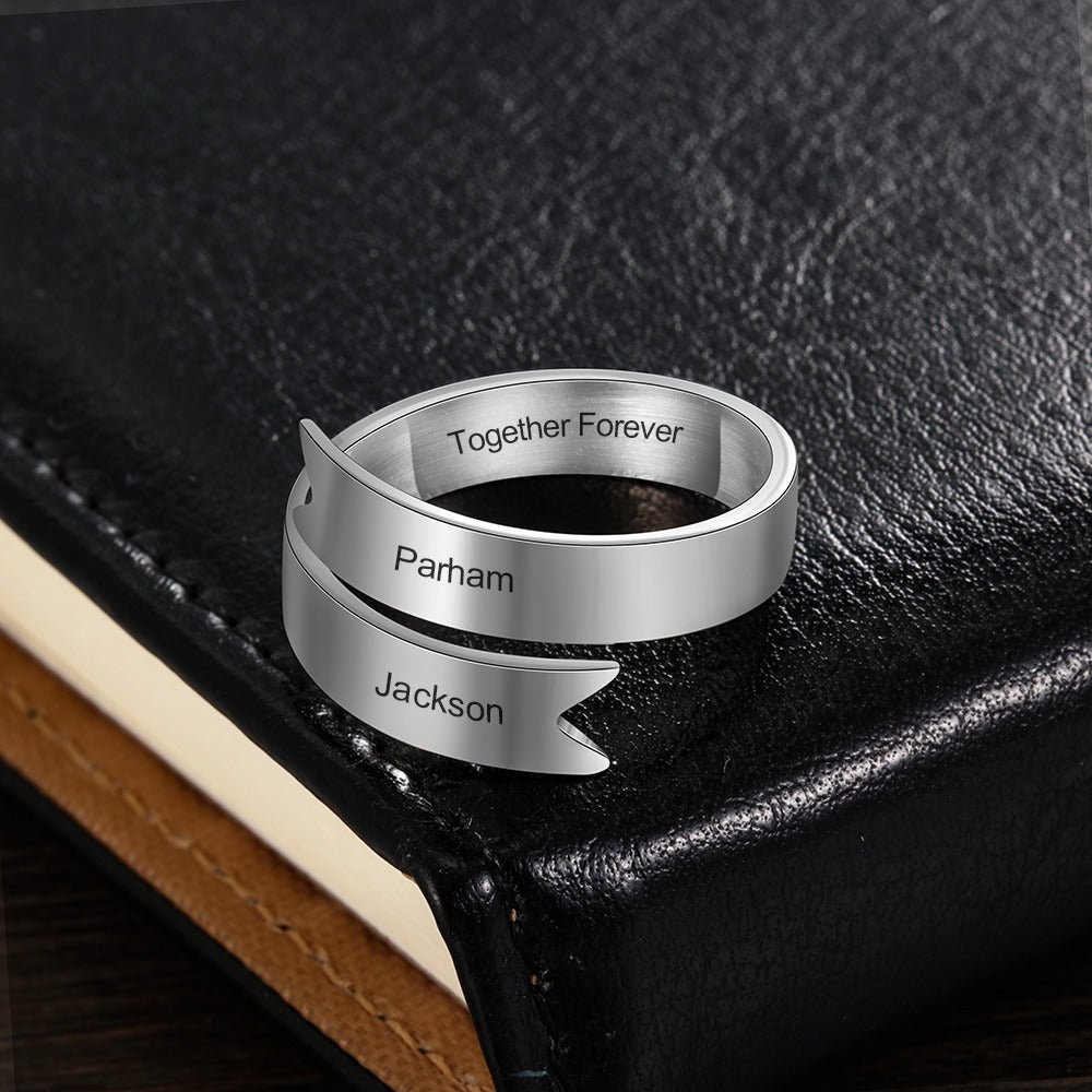 Stainless Steel Resizable Name Ring For Women-Florence Scovel