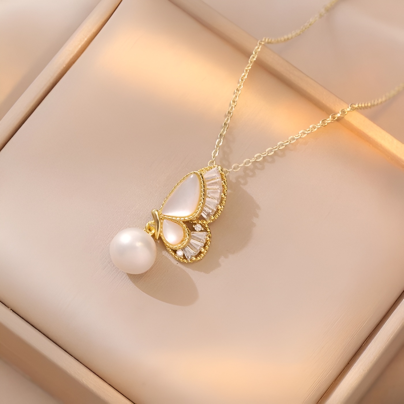 Chalcedony Band Ring With Accents