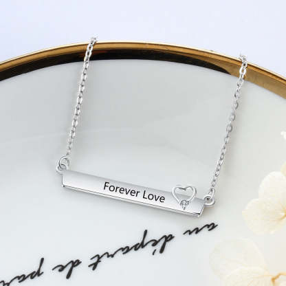 Personalized Engrave Name Necklace Strip With Heart-Florence Scovel
