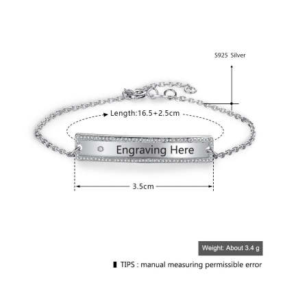 Personalized Gift Nameplate Bar Bracelets & Bangles Custom Name Engraved Chain & Link Bracelets for Women-Florence Scovel