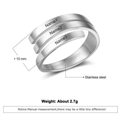 Personalized Family Rings for Women Custom 3 Names Engraved Ring Adjustable Wrap Ring Best Friend Jewelry Gift-Florence Scovel