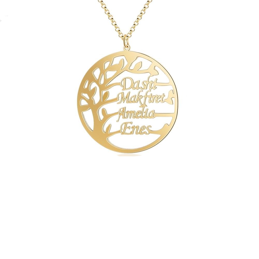 Customized Family Names Tree of Life Necklaces for Women Personalized Gold/Rose Gold Color Mother Necklaces Jewelry-Florence Scovel