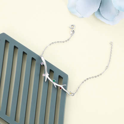 Personalized Branch Bracelet with Zirconia Custom 5 Birthstones Bracelets & Bangles for Women Family Gift-Florence Scovel