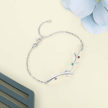 Personalized Branch Bracelet with Zirconia Custom 5 Birthstones Bracelets & Bangles for Women Family Gift-Florence Scovel