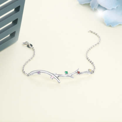 Personalized Branch Bracelet with Zirconia Custom 5 Birthstones Bracelets & Bangles for Women Family Gift-Florence Scovel