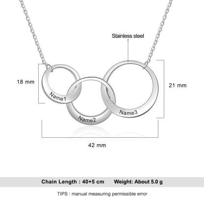 Personalized Intertwined Circle Necklace with 3 Names-Florence Scovel