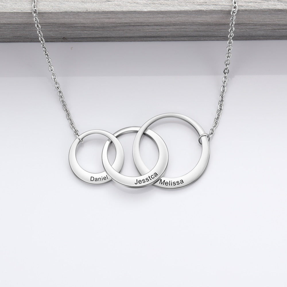 Personalized Intertwined Circle Necklace with 3 Names-Florence Scovel