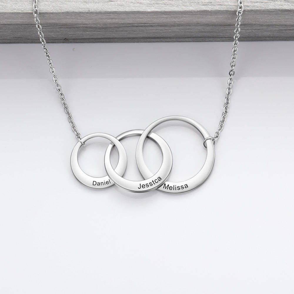 Personalized Intertwined Circle Necklace with 3 Names-Florence Scovel