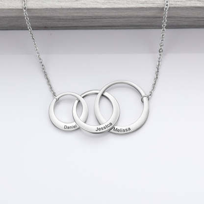 Personalized Intertwined Circle Necklace with 3 Names-Florence Scovel