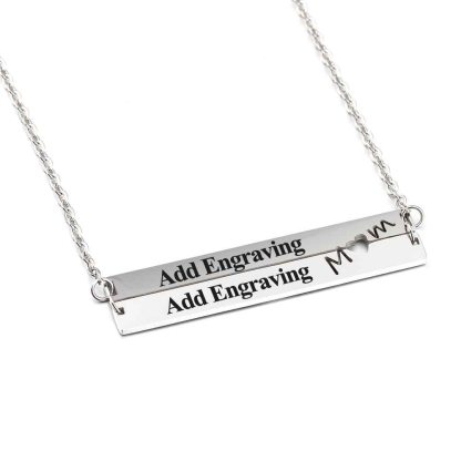 Personalized Stainless Steel Nameplate Bar Necklace-Florence Scovel