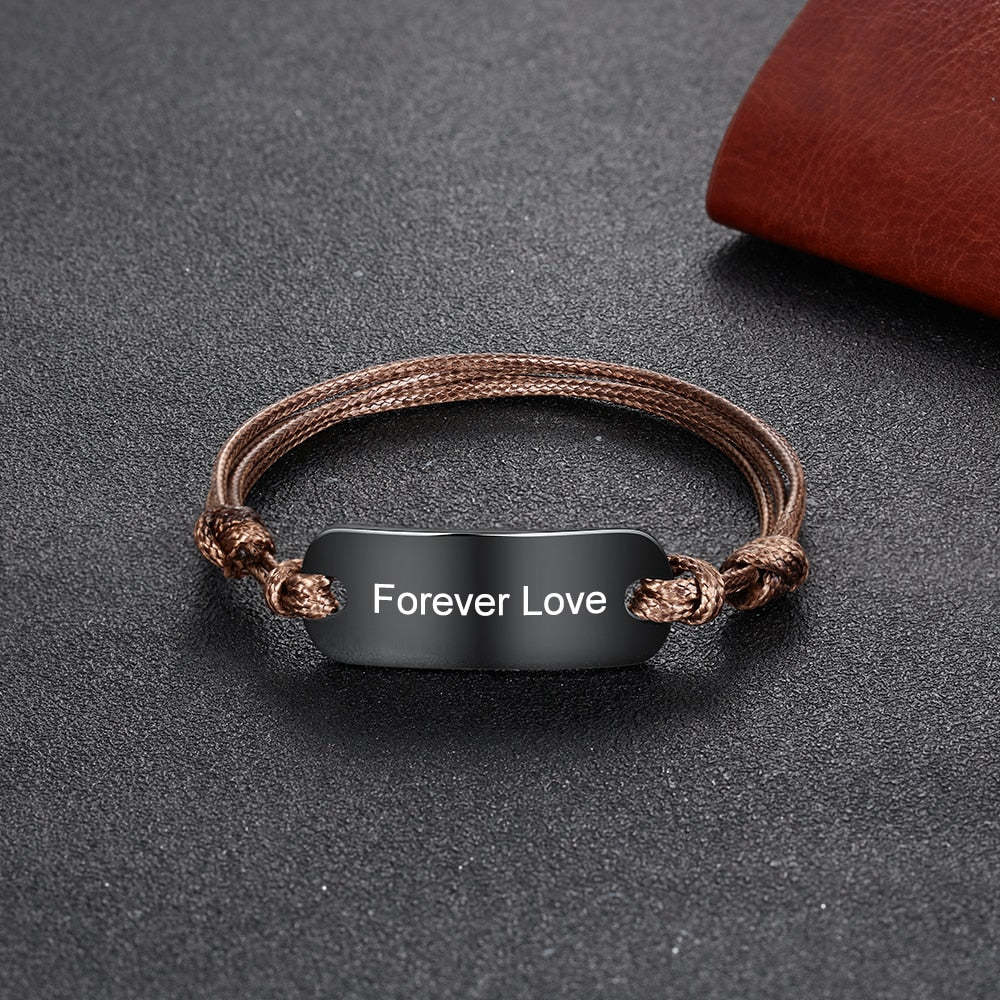 Custom Engrave Name Bar Bracelets For Men-Florence Scovel