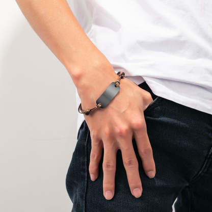 Custom Engrave Name Bar Bracelets For Men-Florence Scovel