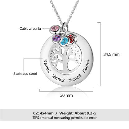 Personalized Tree Of Life Pendant Necklace-Florence Scovel