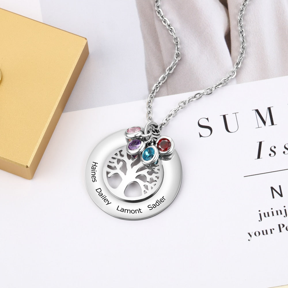 Personalized Tree Of Life Pendant Necklace-Florence Scovel