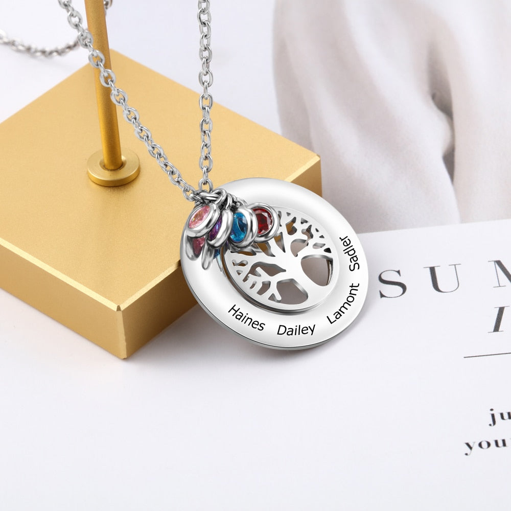Personalized Tree Of Life Pendant Necklace-Florence Scovel