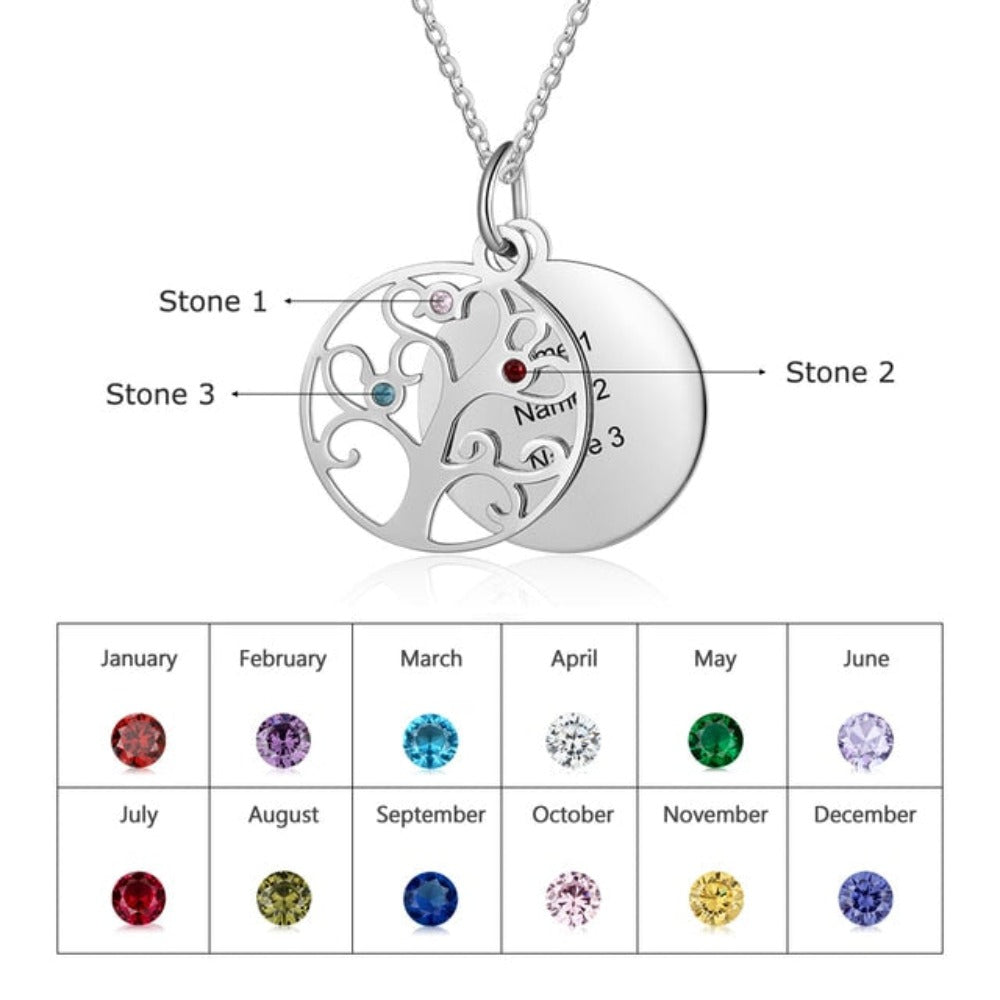 Personalized Filigree Family Tree Pendant-Florence Scovel