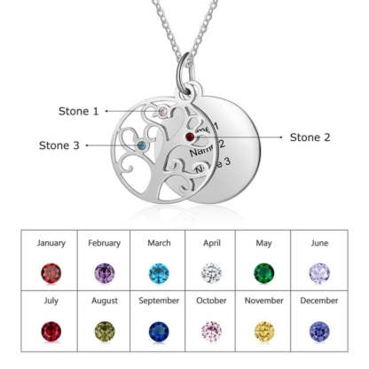 Personalized Filigree Family Tree Pendant-Florence Scovel