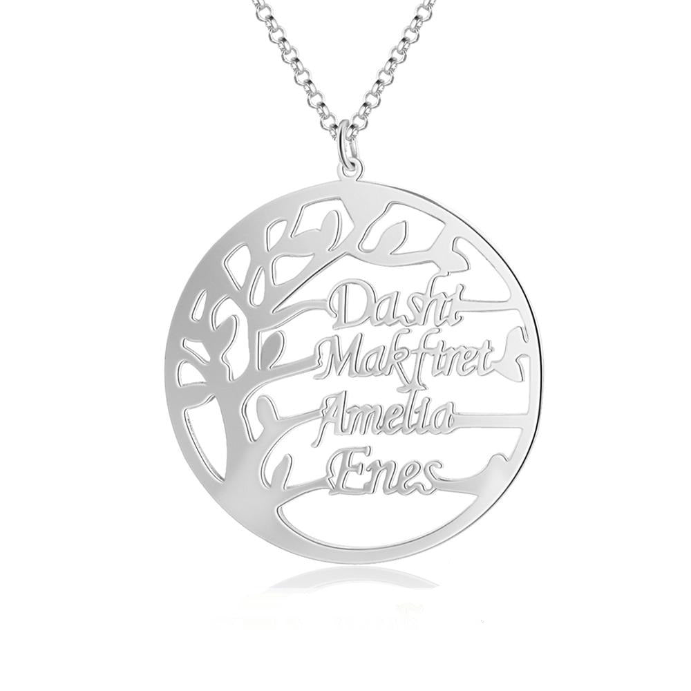 Customized Family Names Tree of Life Necklaces for Women Personalized Gold/Rose Gold Color Mother Necklaces Jewelry-Florence Scovel