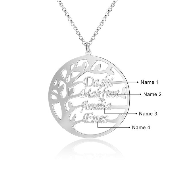 Customized Family Names Tree of Life Necklaces for Women Personalized Gold/Rose Gold Color Mother Necklaces Jewelry-Florence Scovel