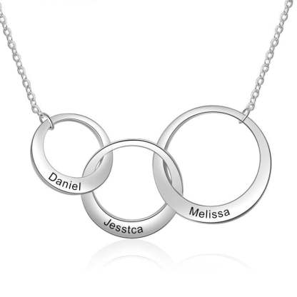 Personalized Intertwined Circle Necklace with 3 Names-Florence Scovel