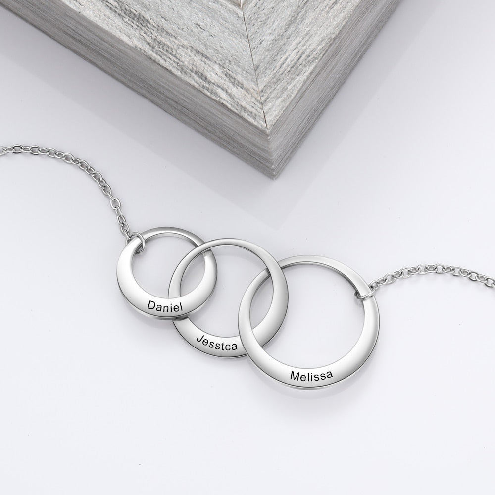 Personalized Intertwined Circle Necklace with 3 Names-Florence Scovel