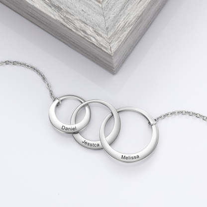 Personalized Intertwined Circle Necklace with 3 Names-Florence Scovel
