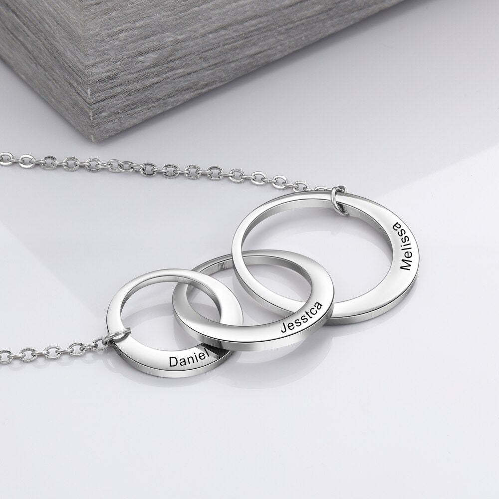 Personalized Intertwined Circle Necklace with 3 Names-Florence Scovel