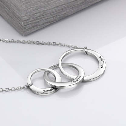 Personalized Intertwined Circle Necklace with 3 Names-Florence Scovel