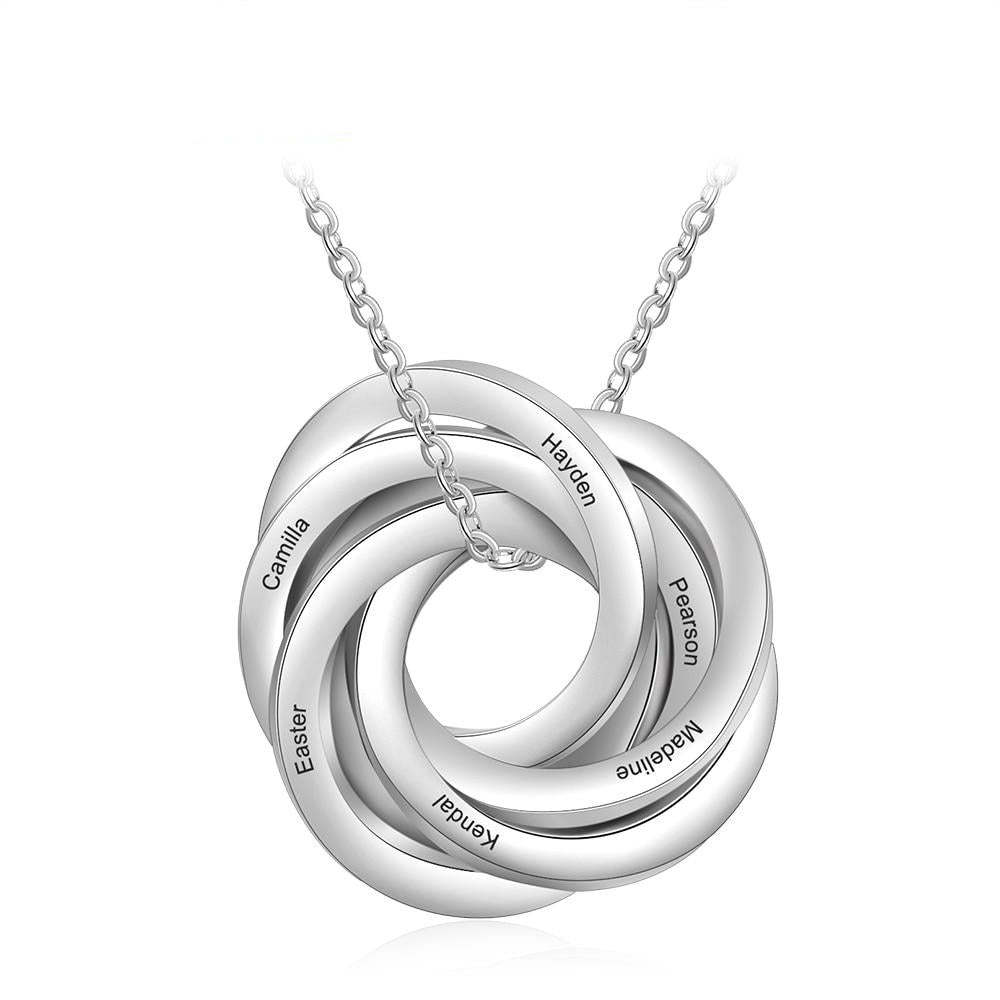 Personalized 6 Names Engraved Necklace for Women-Florence Scovel