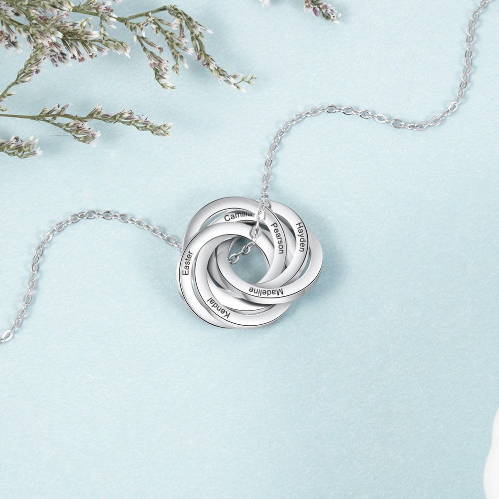 Personalized 6 Names Engraved Necklace for Women-Florence Scovel