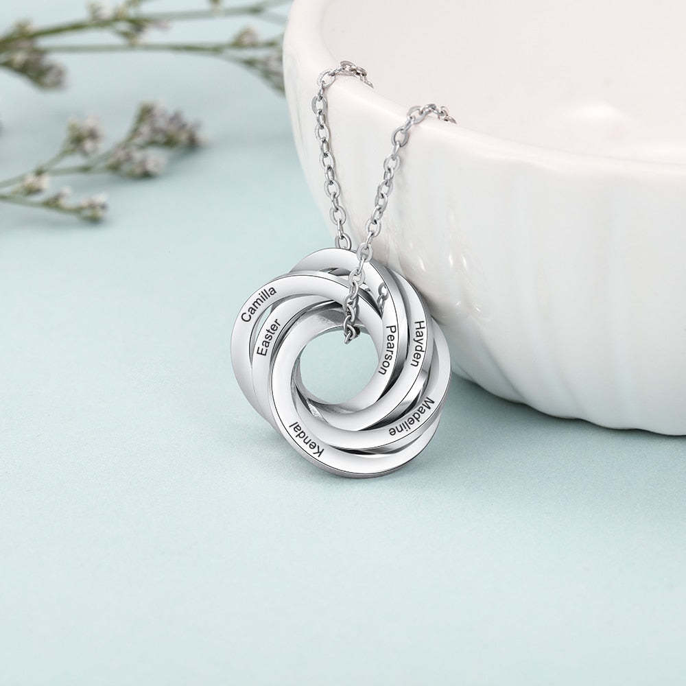 Personalized 6 Names Engraved Necklace for Women-Florence Scovel