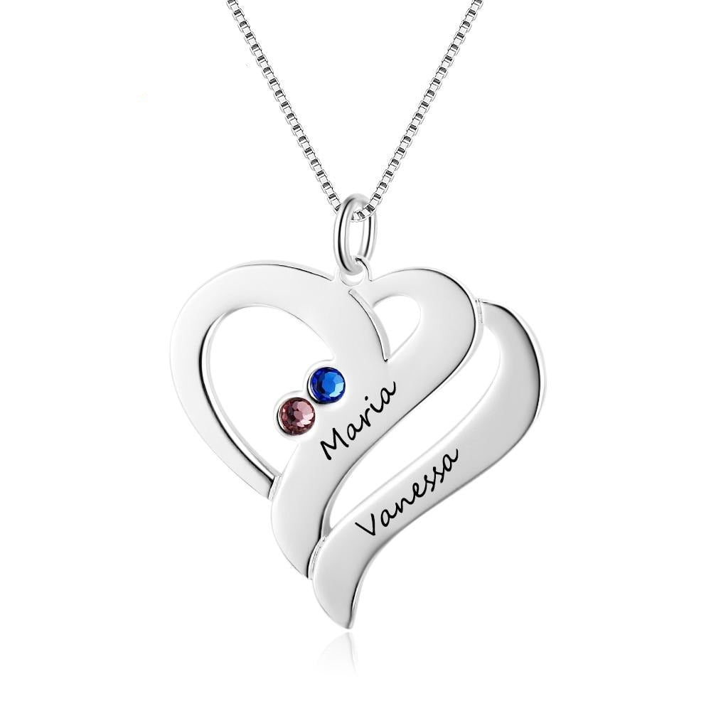 Personalized Birthstone Pendant Stainless Steel Engraved Jewelry-Florence Scovel