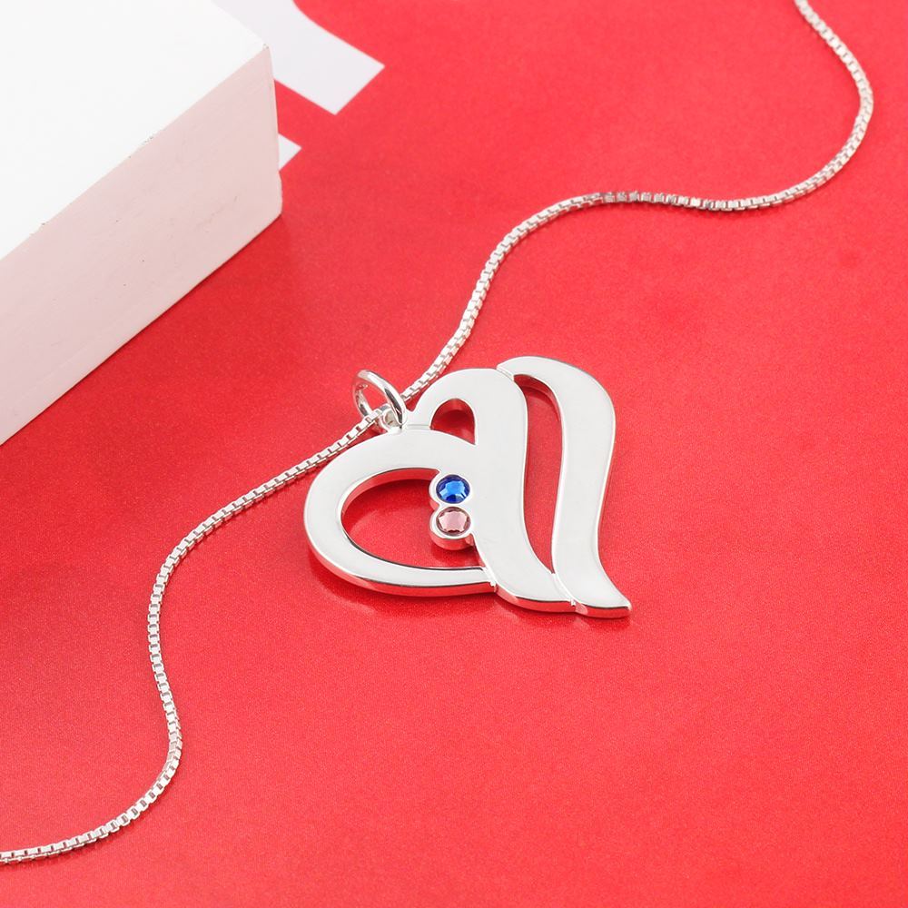 Personalized Birthstone Pendant Stainless Steel Engraved Jewelry-Florence Scovel