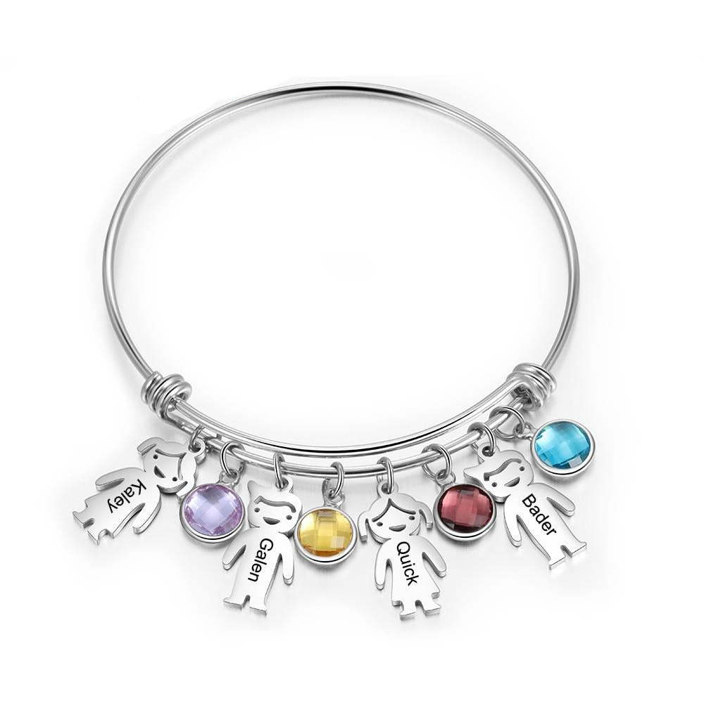 Stainless Steel Personalized Birthstone Bracelets for Mom-Florence Scovel