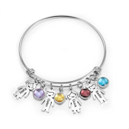 Stainless Steel Personalized Birthstone Bracelets for Mom-Florence Scovel